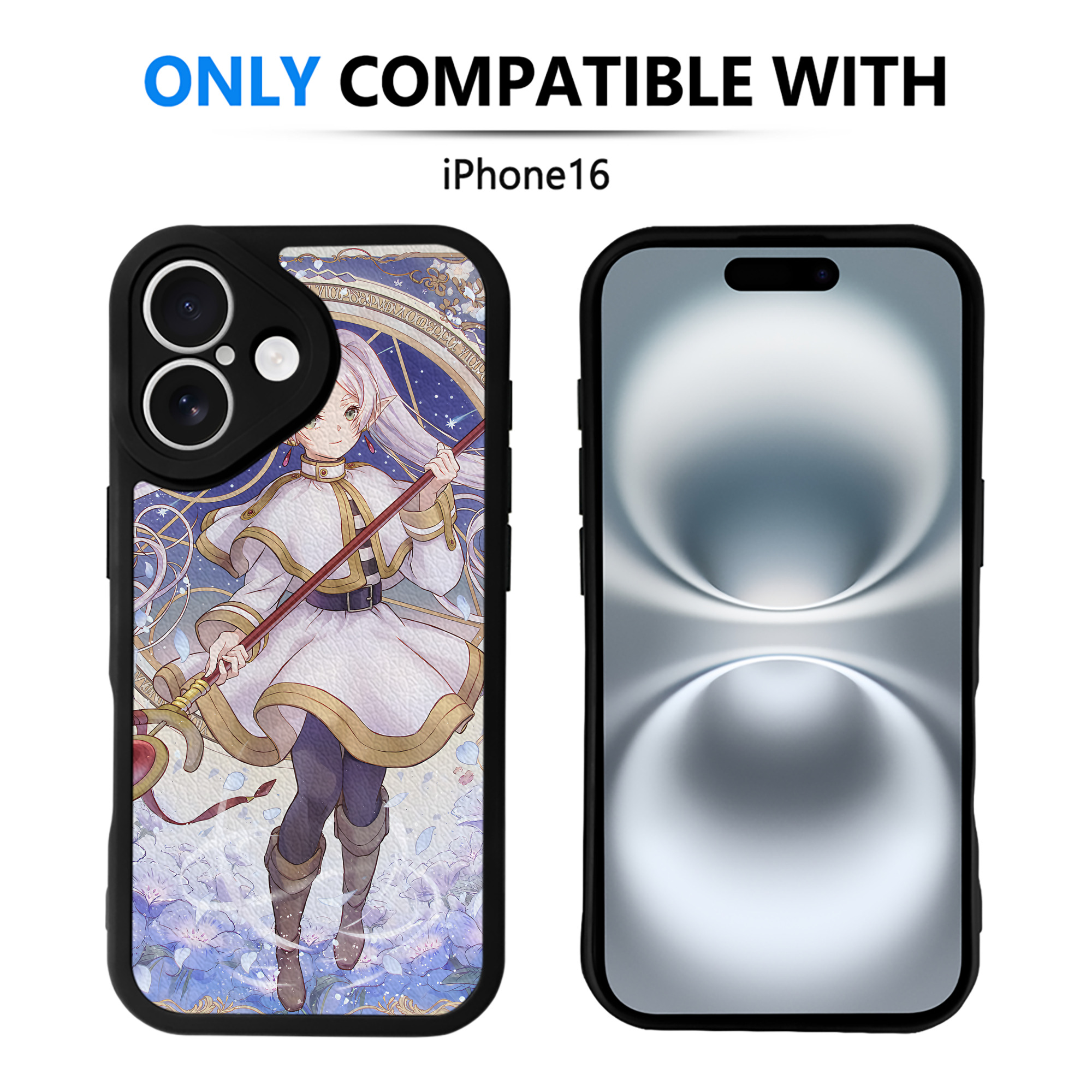 （画像用） 葬送のフリーレン Frieren 【iPhone 16シリーズ対応】シリコンスマホケース（レザー調） 材質：シリコン